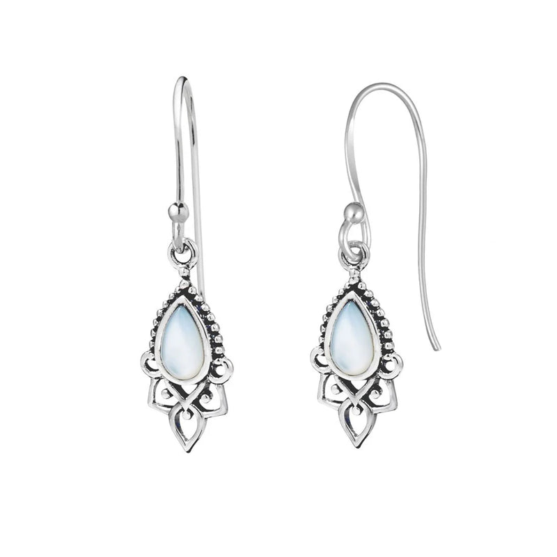 Sterling Silver Templar Shell Drop Earrings