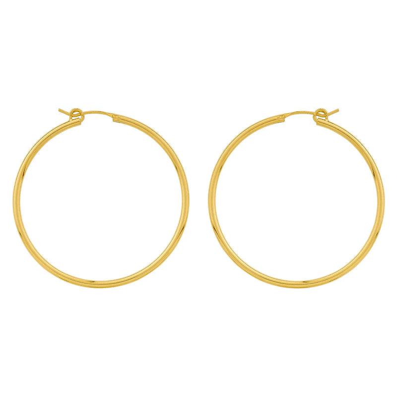 Sterling Silver Large Hoop Sleepers Gold