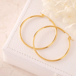 Sterling Silver Large Hoop Sleepers Gold