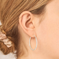 Sterling Silver Medium Hoop Sleepers
