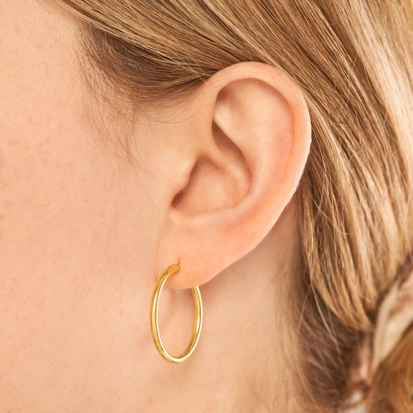 Sterling Silver Hoop Sleepers Gold