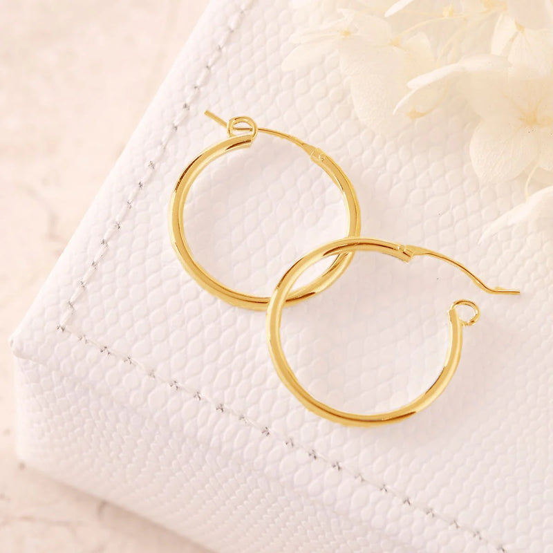 Sterling Silver Hoop Sleepers Gold