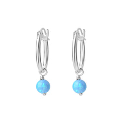 Sterling Silver Dainty Opal Hoops
