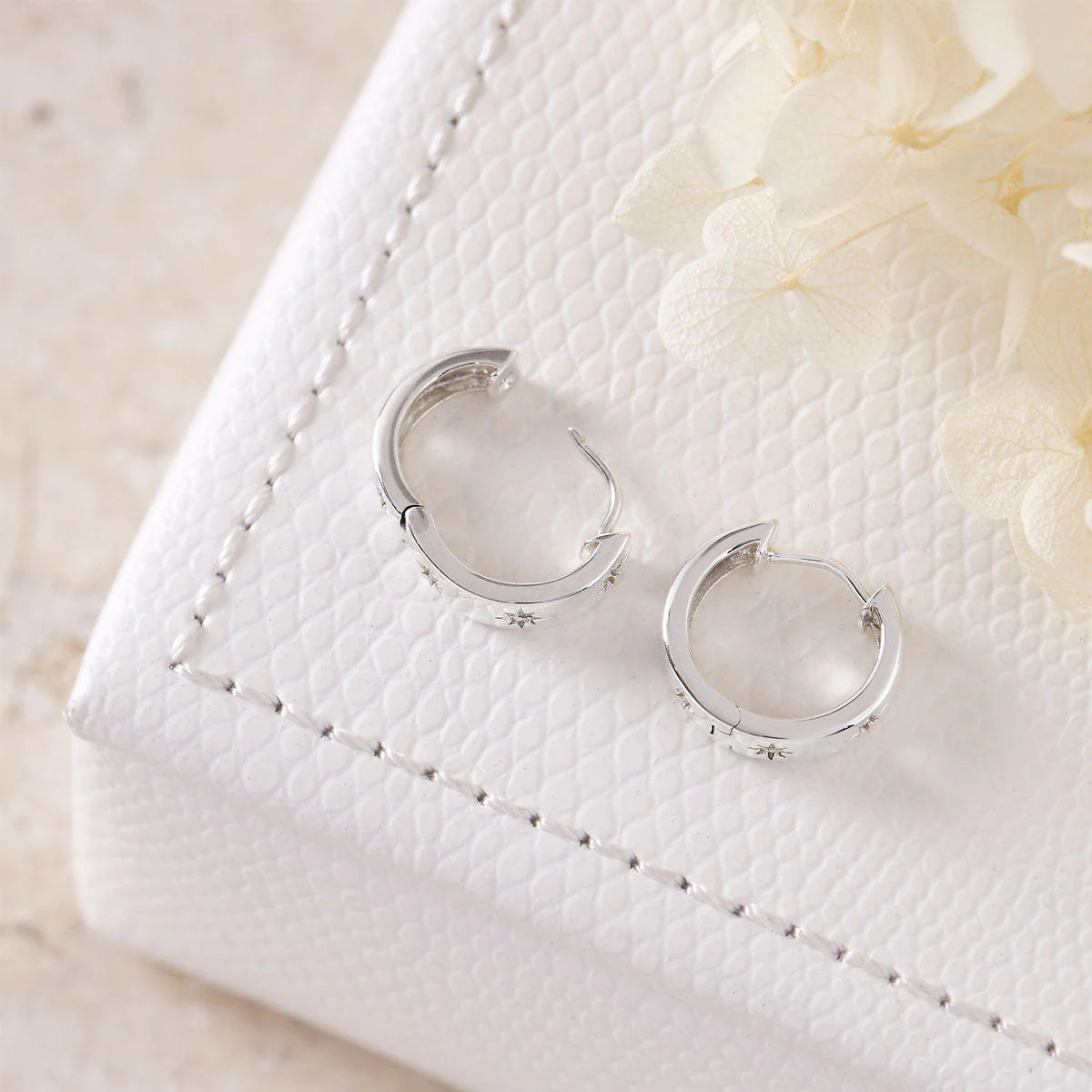 Sterling Silver Stardust Huggies