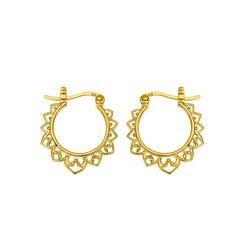 Sterling Silver Agni Hoop Earrings Small Gold