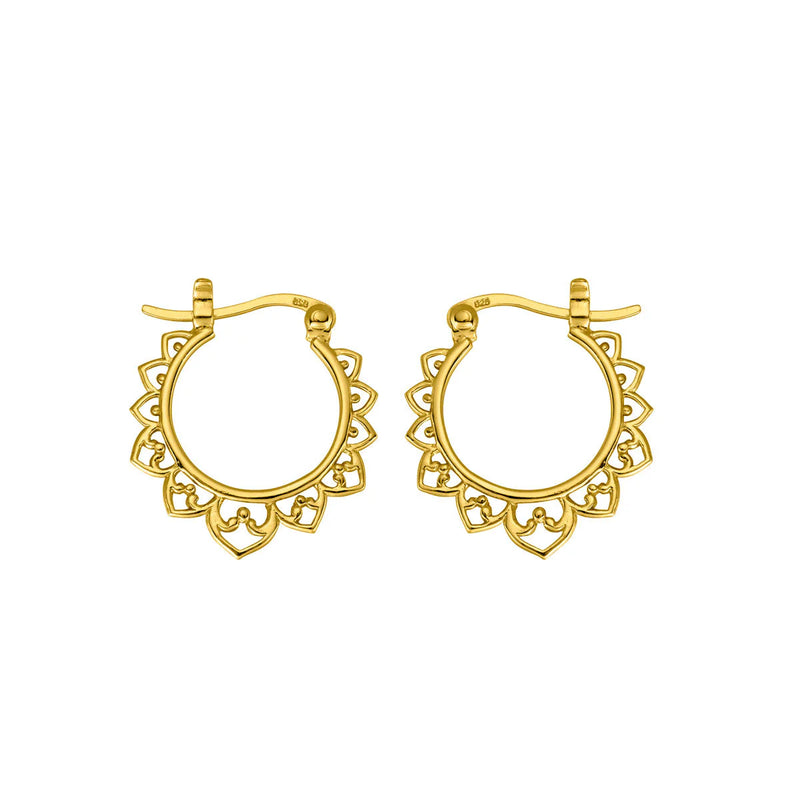 Sterling Silver Agni Hoop Earrings Small Gold