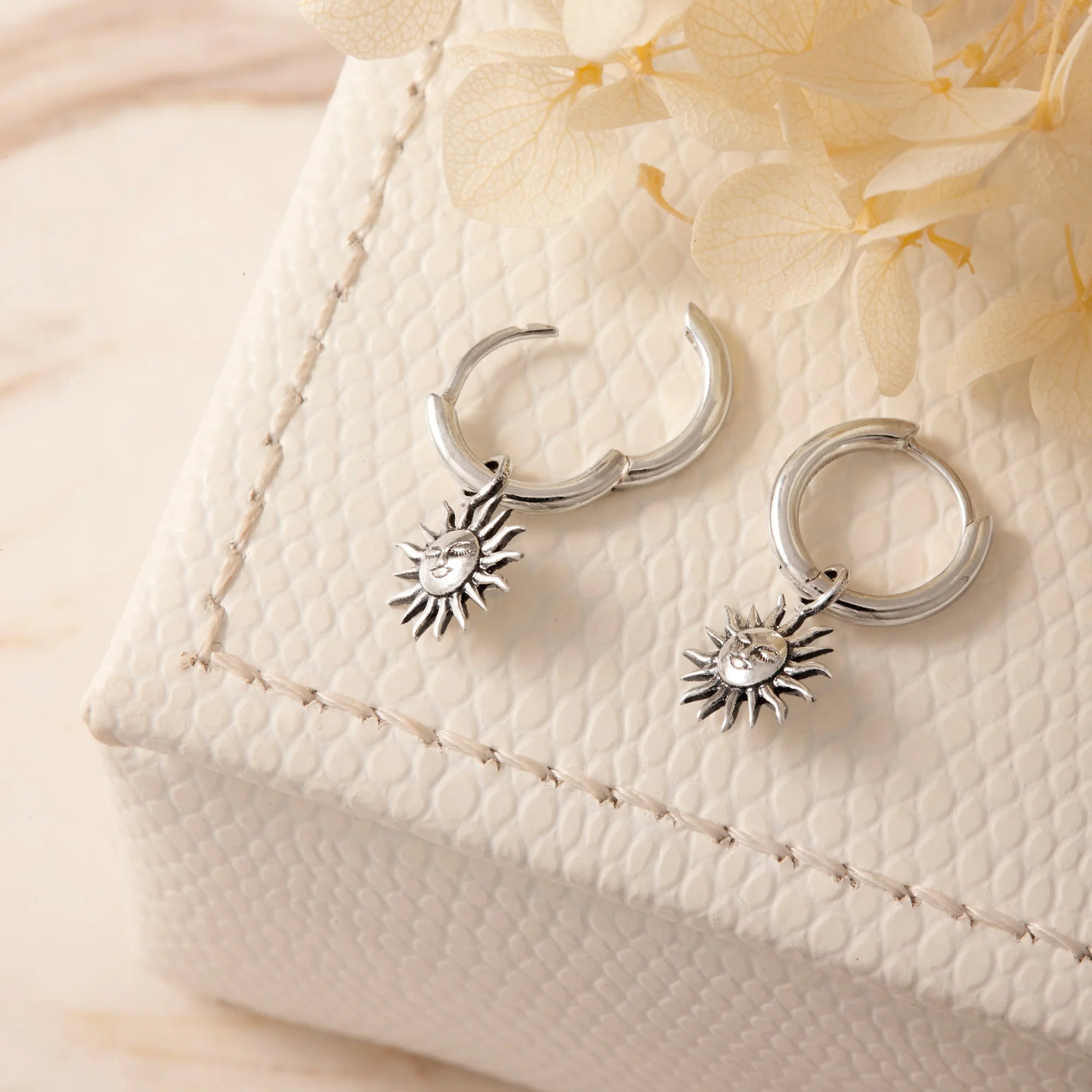 Sterling Silver Sunbeam Huggies