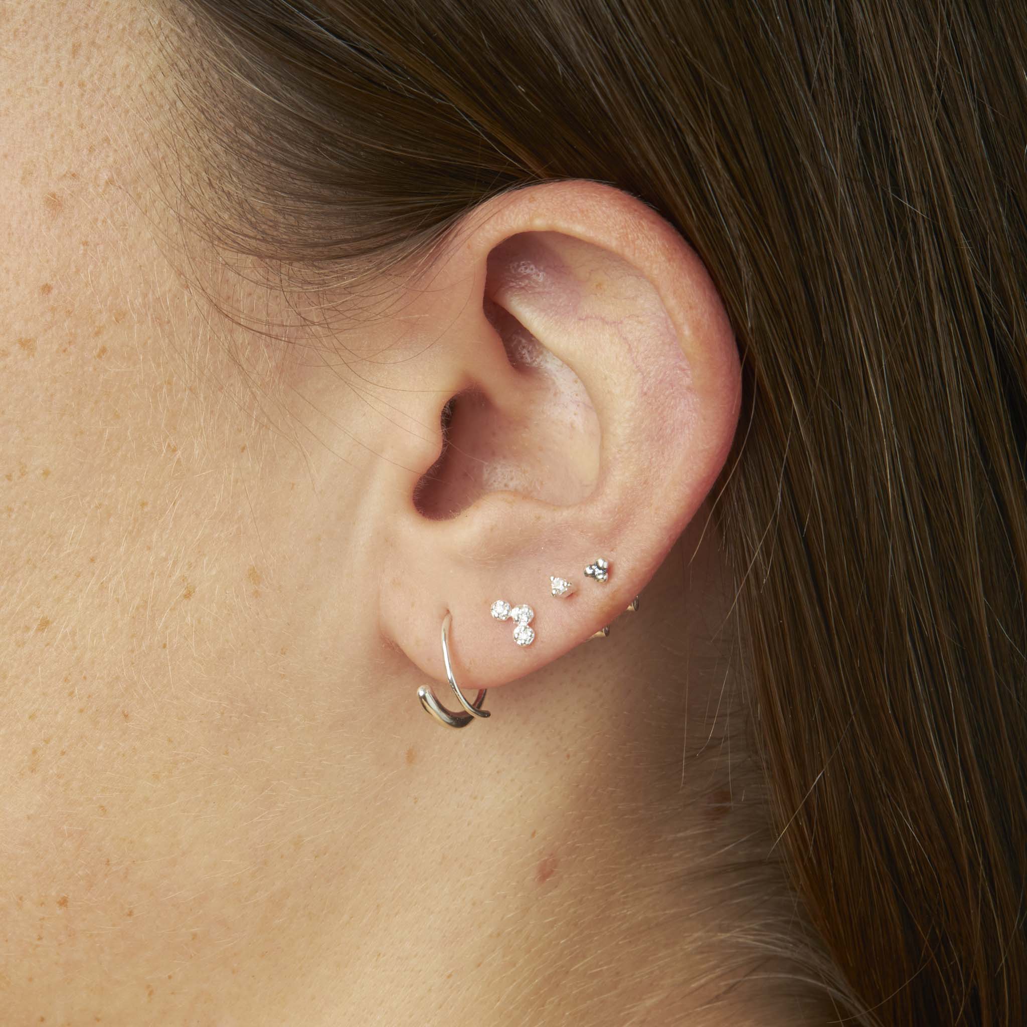 Sterling Silver Spiral Pull Through Earrings