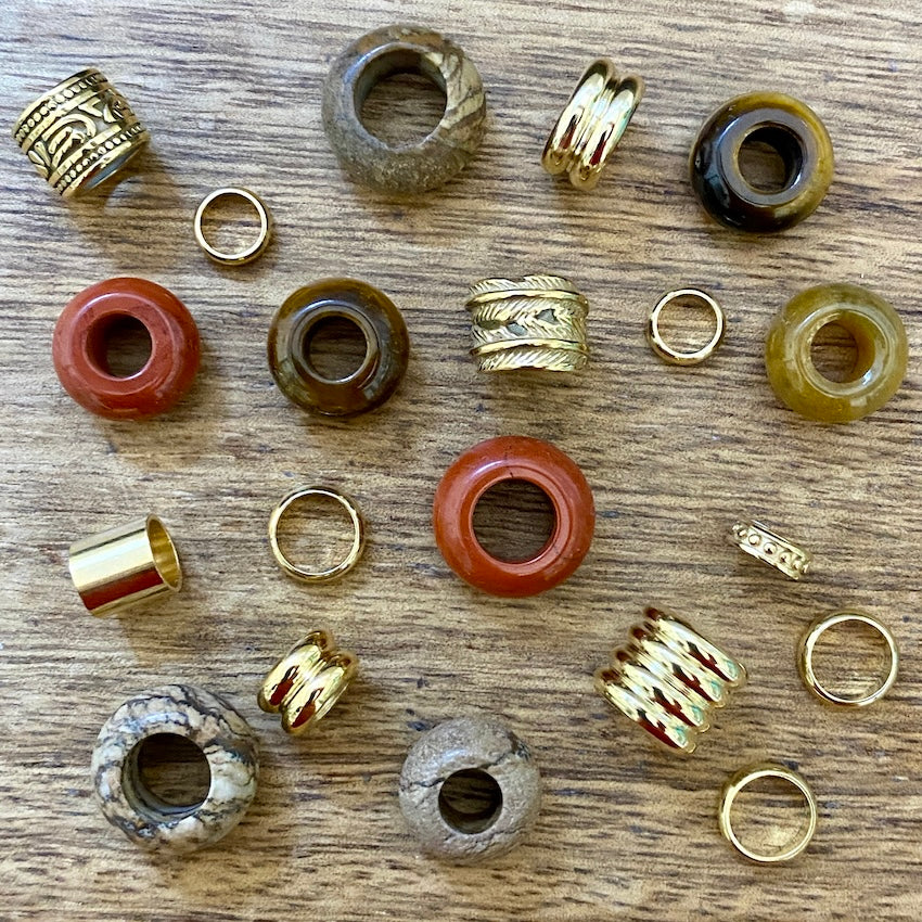 Ochre Dreadlock Beads | Set Of 20