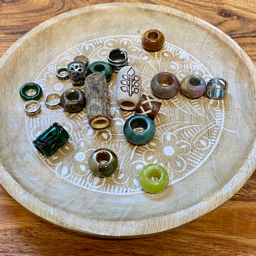 OOAK Juniper Forest Dreadlock Beads | Set Of 20