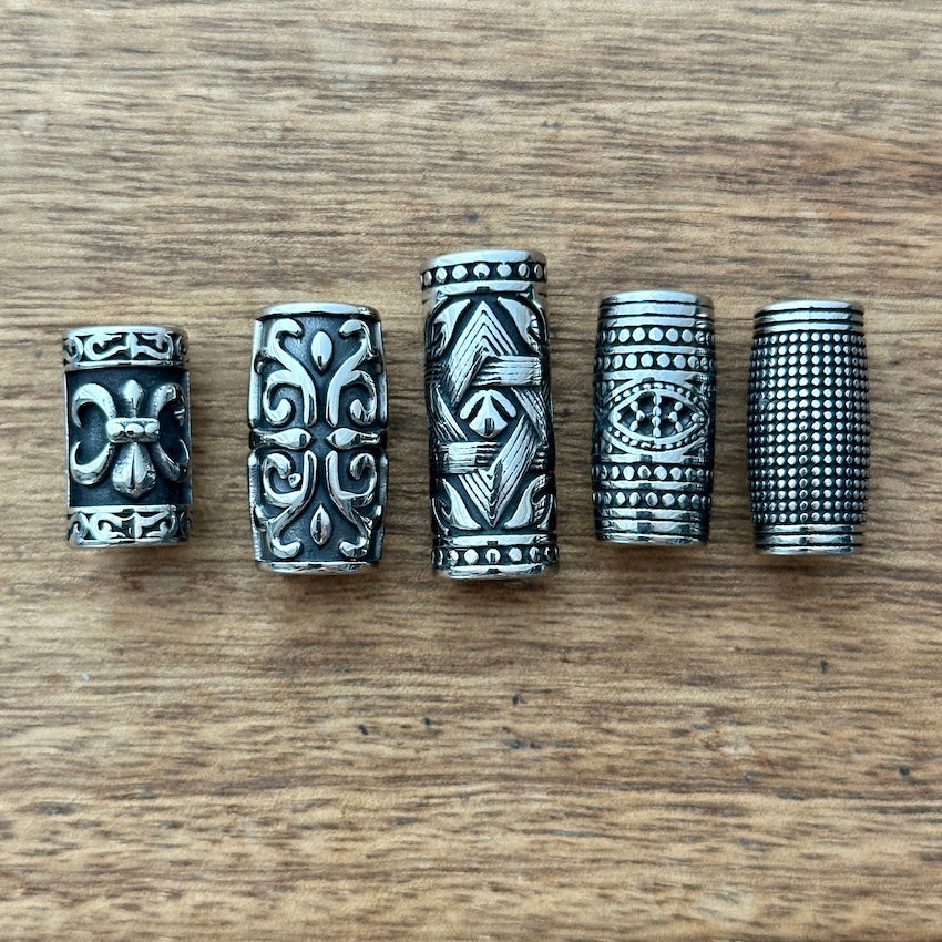 Stainless Steel Tube Beads | Set Of 5
