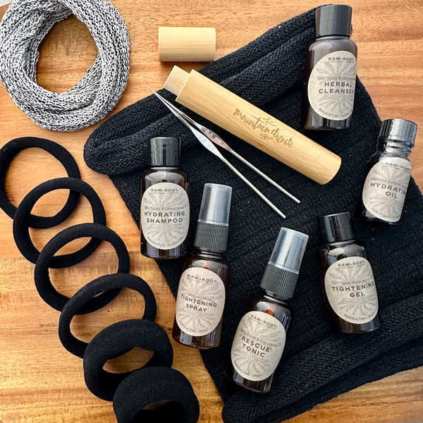 Black | Dread Care Pack with Raw Roots