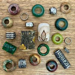 Mystic Forest | OOAK Dreadlock Beads | Set Of 21