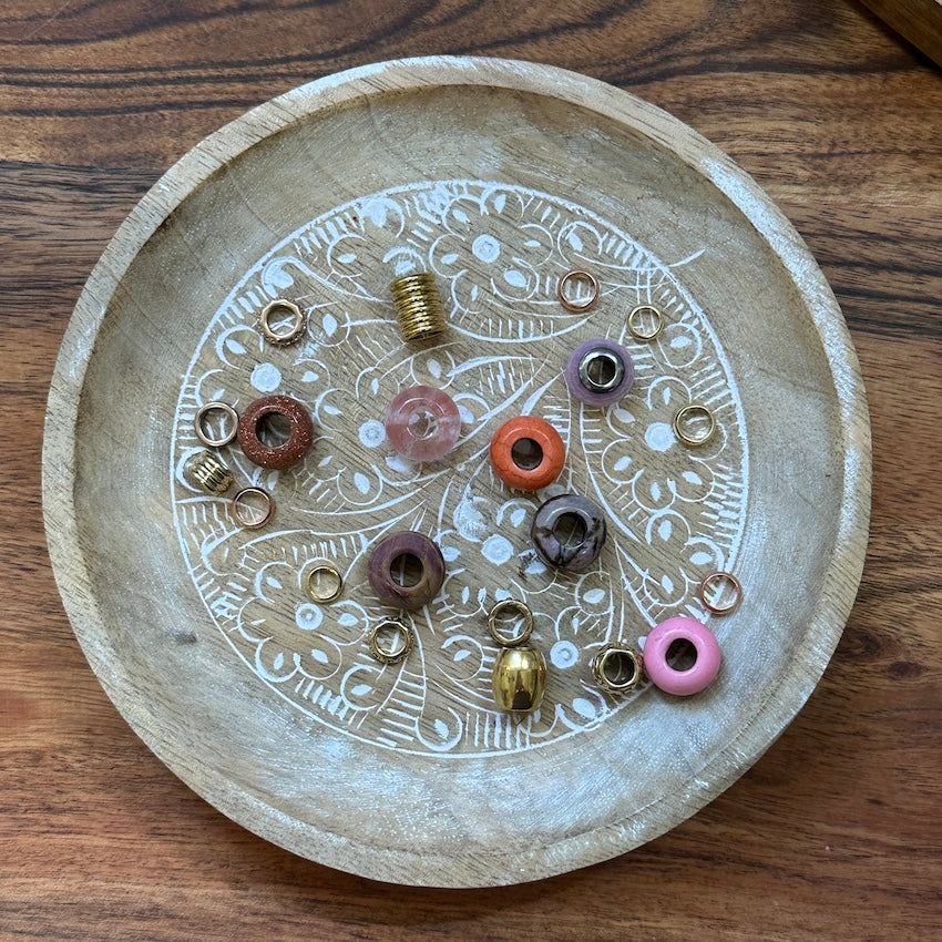 Dusty Peach Dreadlock Beads | Set Of 20