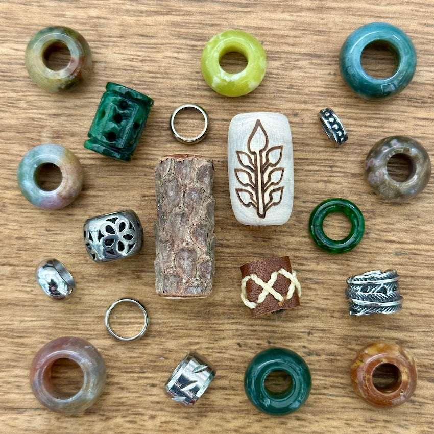 OOAK Juniper Forest Dreadlock Beads | Set Of 20