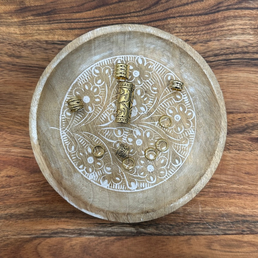 Golden Dreadlock Beads | Set Of 10