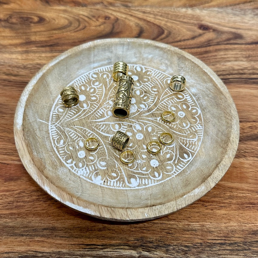 Golden Dreadlock Beads | Set Of 10