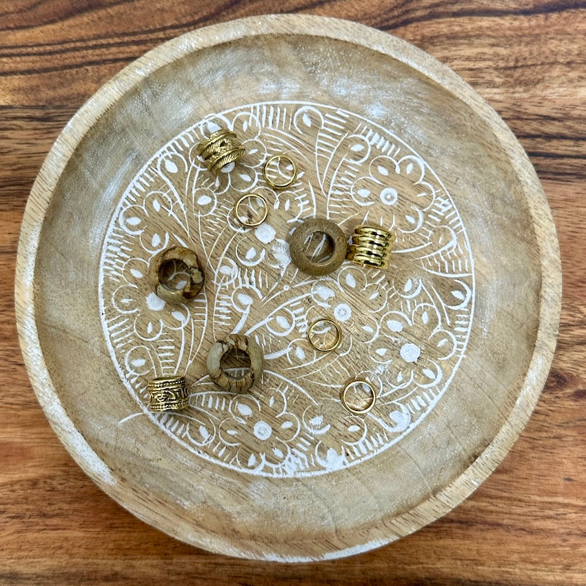 Golden Dreadlock Beads | Set Of 10