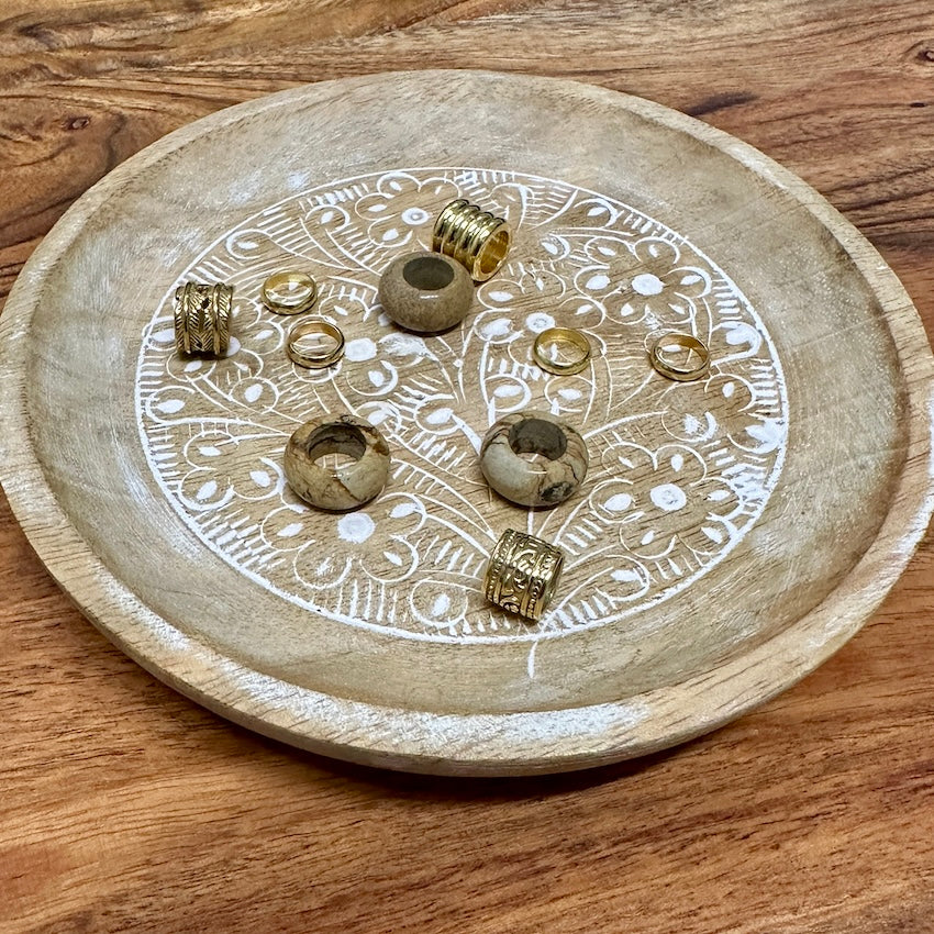 Golden Dreadlock Beads | Set Of 10