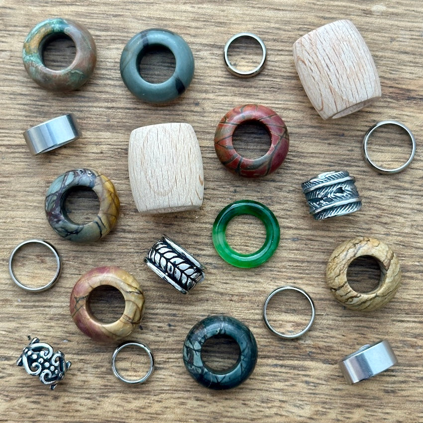 Jasper Mix | Dreadlock Beads | Set Of 20