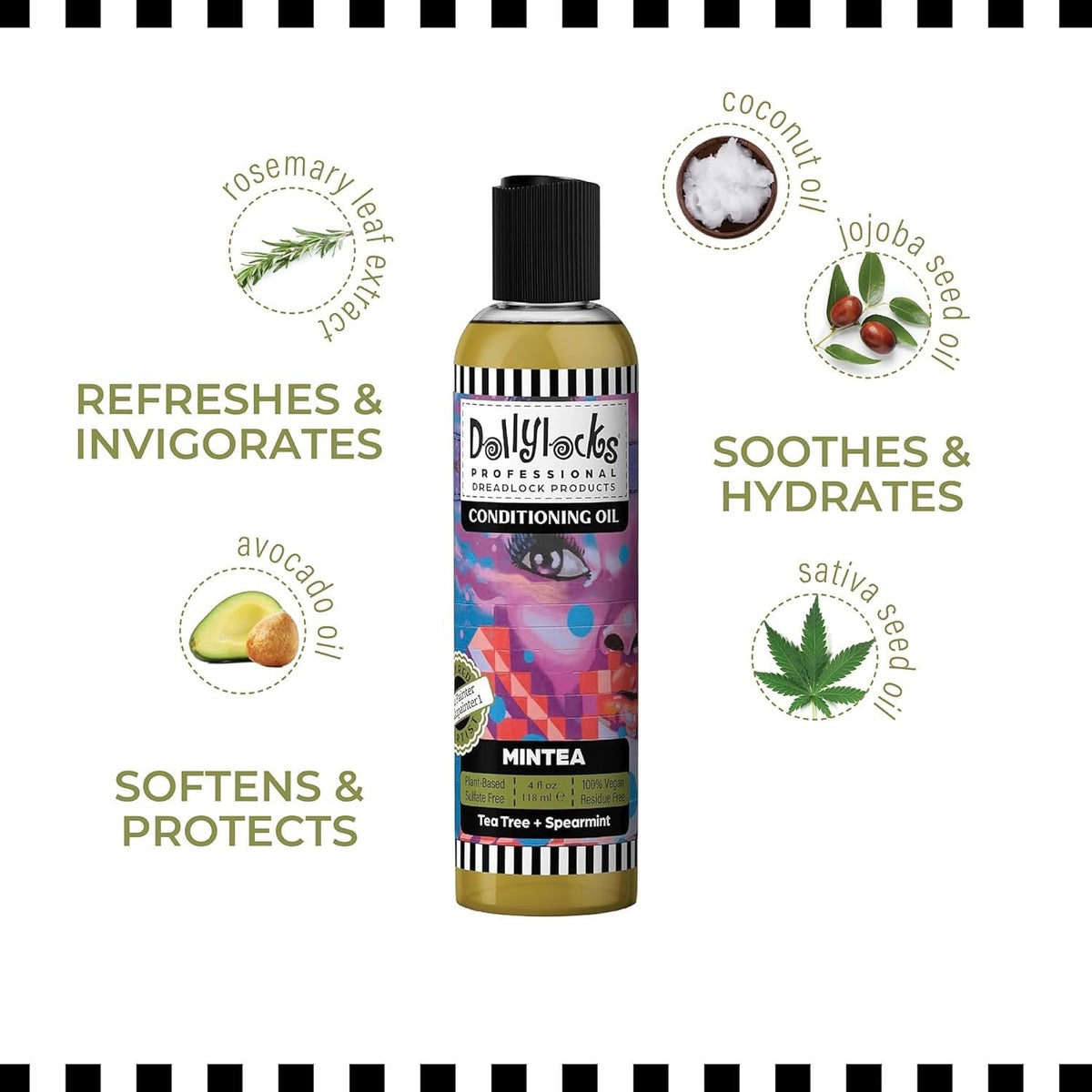 Dollylocks Conditioning Oil | Tea Tree Spearmint | MINTEA