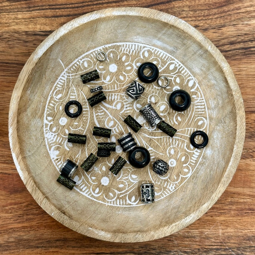 Raven Dreadlock Beads | Set Of 25