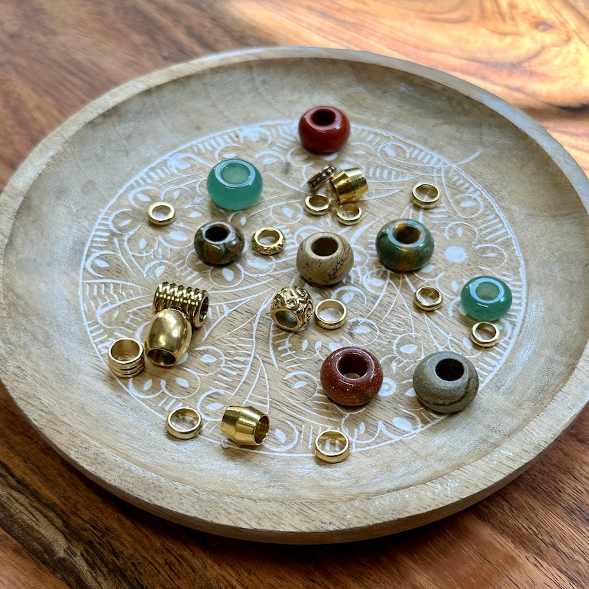 Autumn Dreadlock Beads, set of 25 (view 2) - Mountain Dreads
