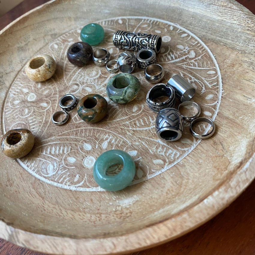 Green Dreadlock Beads | Set Of 20