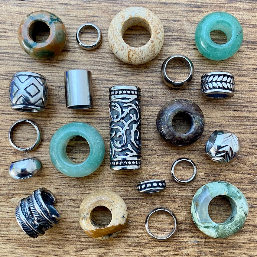 Green Dreadlock Beads | Set Of 20