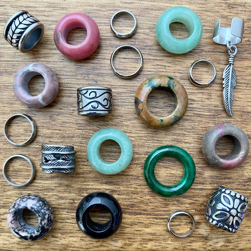 Tropical Leaf Dreadlock Beads | Set Of 20