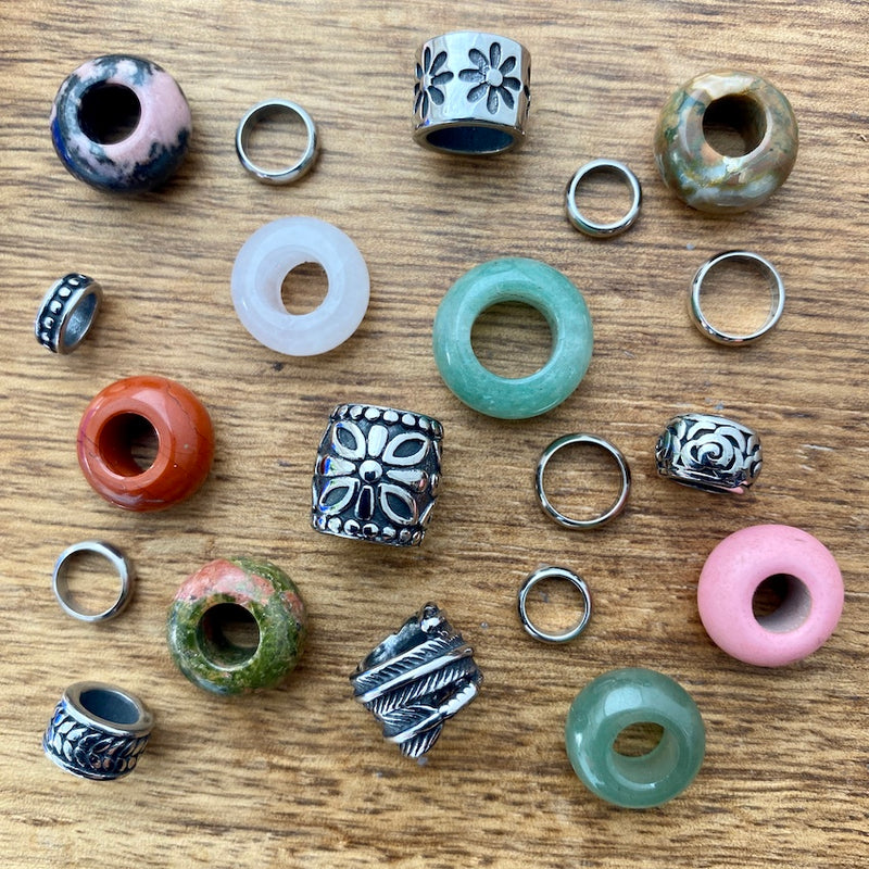 Rose Garden Dreadlock Beads | Set Of 20