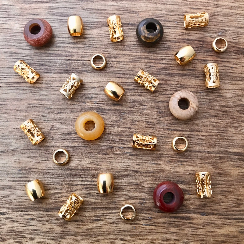 Red Ochre Mini Dreadlock Beads | Set Of 25