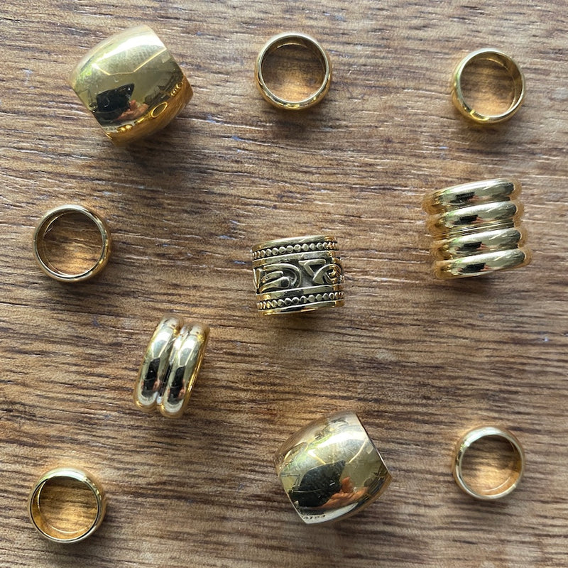 Golden Dreadlock Beads | Set Of 10