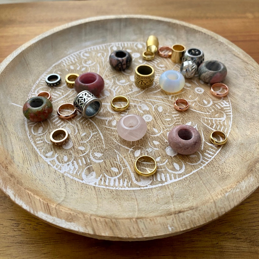 Golden Rose Dreadlock Beads | Set Of 25