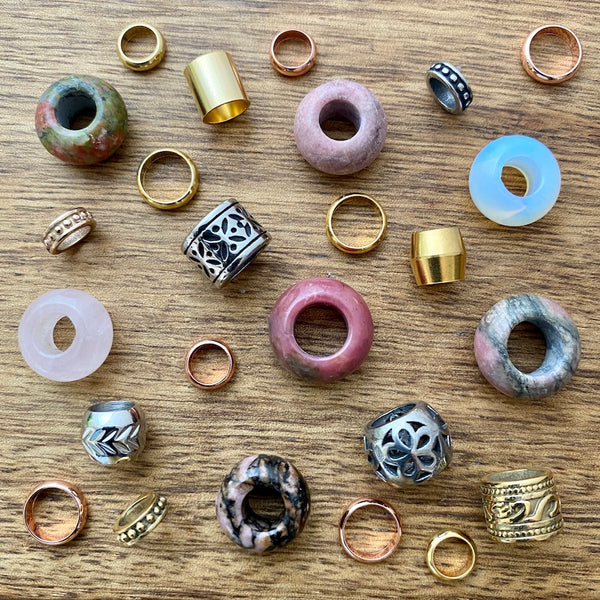 Golden Rose Dreadlock Beads | Set Of 25