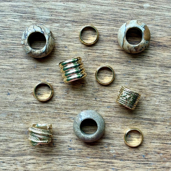 Golden Dreadlock Beads | Set Of 10