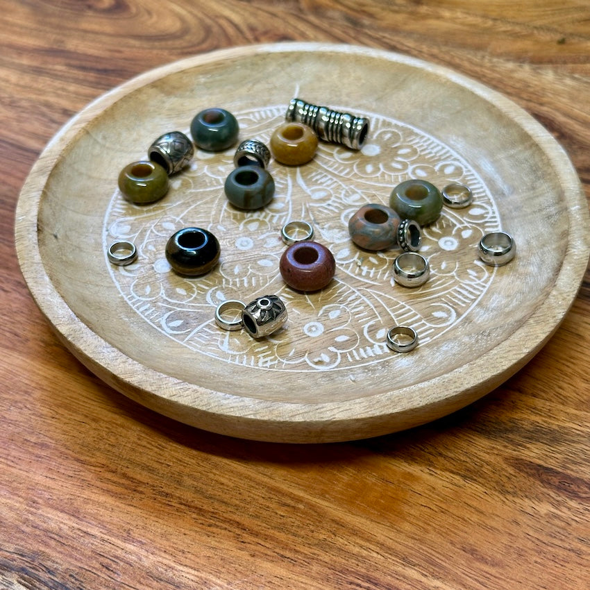 Earthy Jasper Dreadlock Beads | Set Of 20