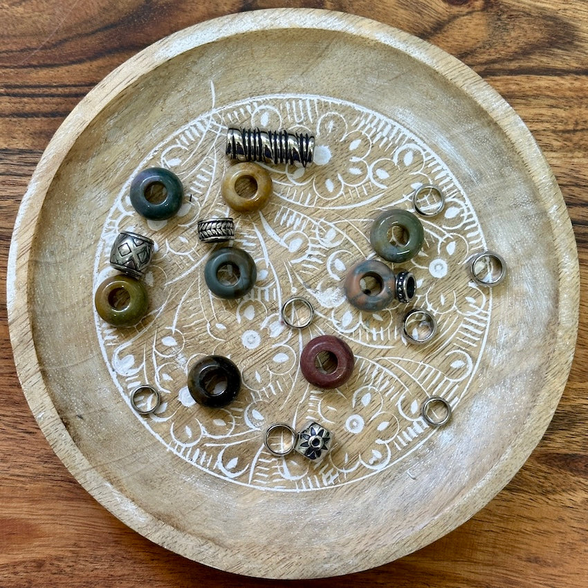 Earthy Jasper Dreadlock Beads | Set Of 20