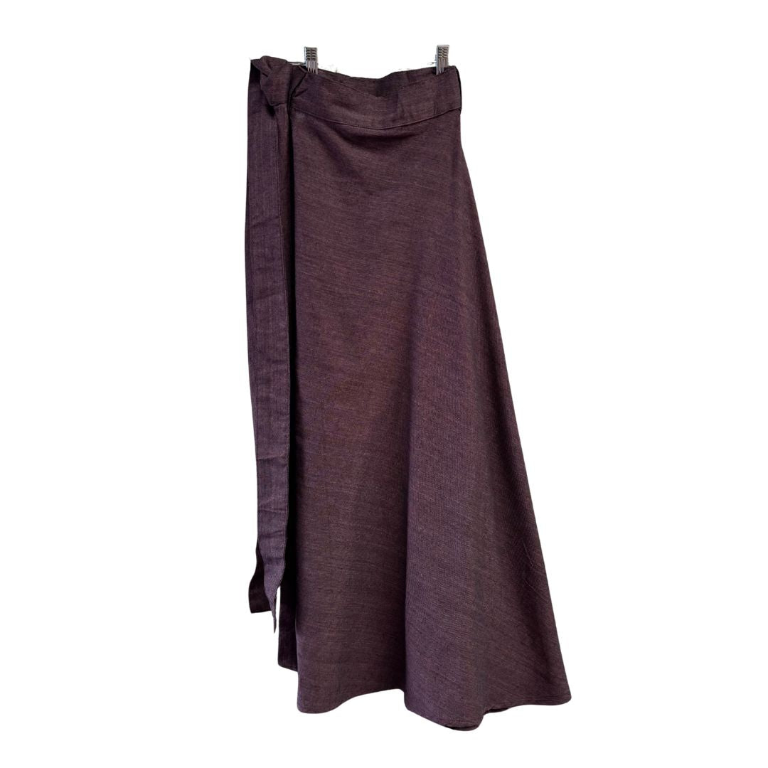 Mocha | Long Cotton Wrap Skirt