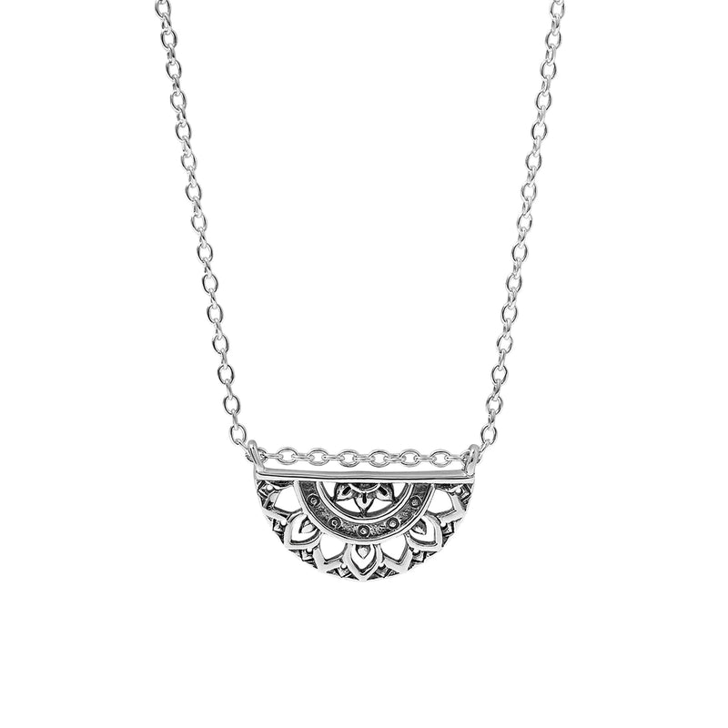 Sterling Silver | Dainty Mandala Necklace