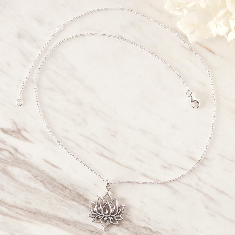 Sterling Silver | Blossoming Lotus Necklace