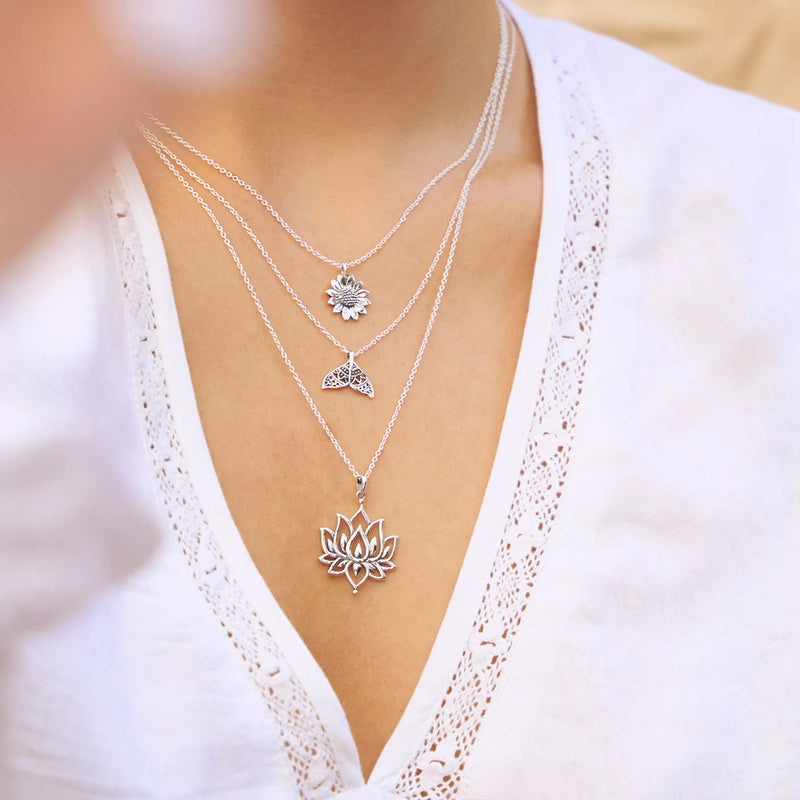 Sterling Silver | Blossoming Lotus Necklace