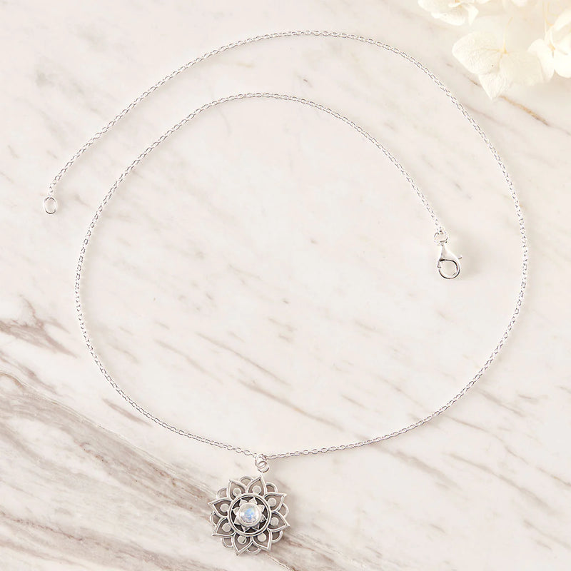 Sterling Silver | Mandala Moonstone Necklace