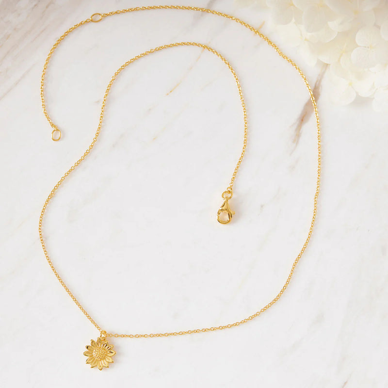 Blossoming Sunflower Necklace Gold