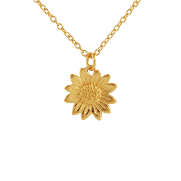 Blossoming Sunflower Necklace Gold