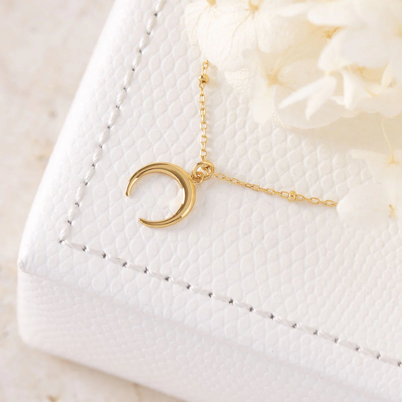 Gold Petite Moon Illusion Necklace Gold