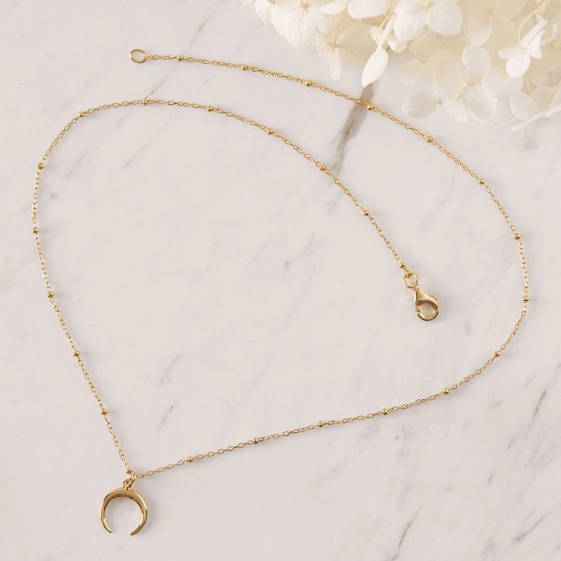 Gold Petite Moon Illusion Necklace Gold