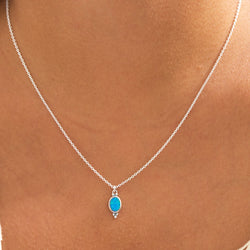 Sterling Silver | Moon Song Blue Opal Necklace