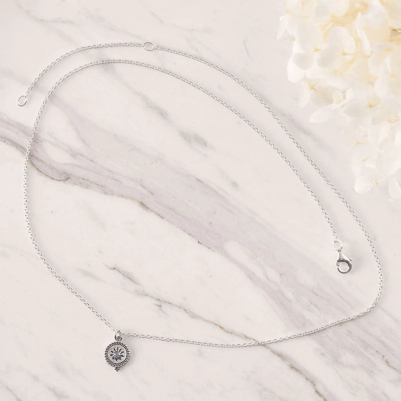 Sterling Silver | Solstice Rainbow Moonstone Necklace