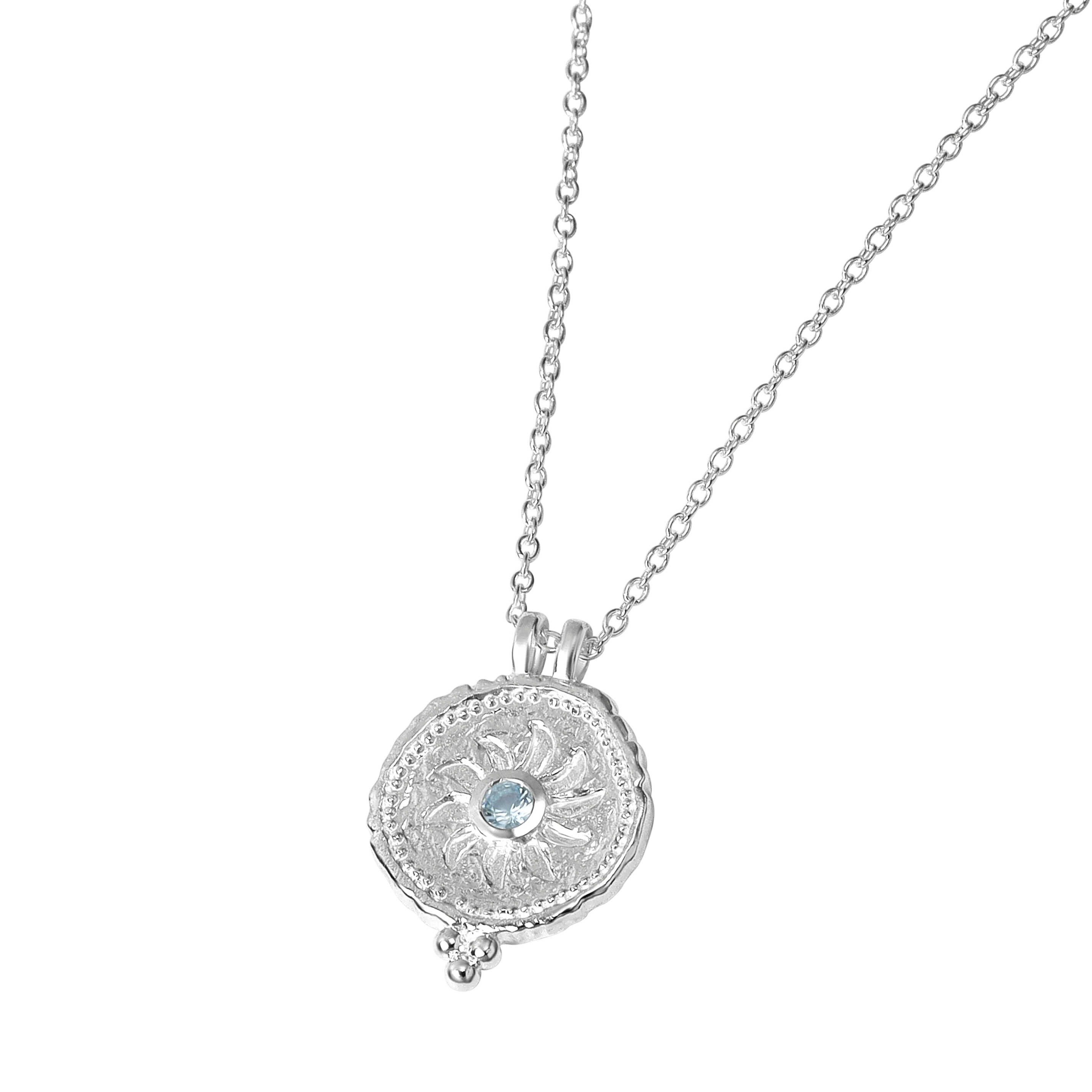Sterling Silver | Helios Blue Topaz Necklace